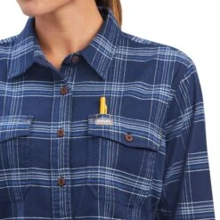 Women's Ariat Rebar Flannel DuraStretch Button Down Work Shirt #10041594 -Wrangle Style 145f033103823675075f3ed41cfe9520