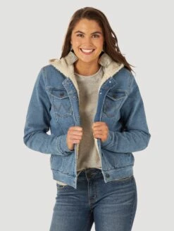 Women's Wrangler Sherpa Lined Denim Jacket #112317280