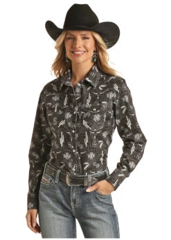 Women's Rock & Roll Cowgirl Snap Front Shirt #RRWSOSRZ19