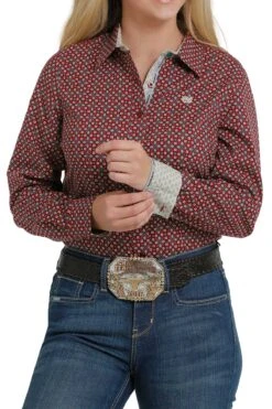 Women's Cinch Button Down Shirt #MSW9165013