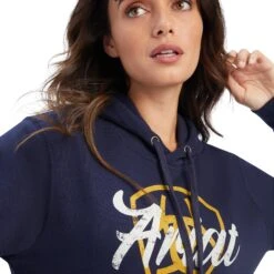 Women's Ariat Navy Shield With Logo Hoodie #10041679 -Wrangle Style 55fa202c68cda485194c6f1da660f86e
