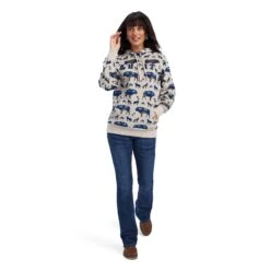Women's Ariat Cream Wildlife Print Hoodie #10041657 -Wrangle Style 5781cd453441d964ee9d769da3d5f4b0