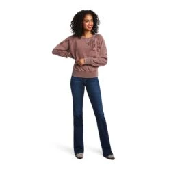 Women's Ariat American Stories Crew Sweater #10039816 -Wrangle Style 7752a0f8a0cc6078357f9eeed84c75ce