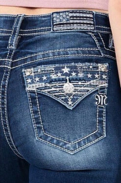 Women's Miss Me Boot Cut Jean #M3927B -Wrangle Style M3927B D1033bck