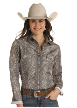 Women's Rough Stock Snap Front Shirt #RSWSOSRYTQ