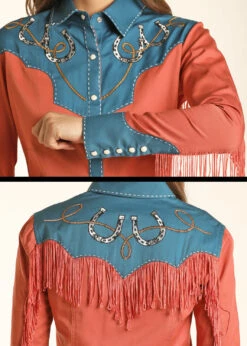 Women's Rock & Roll Cowboy Snap Front Shirt #B4S7693 -Wrangle Style b49cabbac043f34e645c72ffd3c06fca