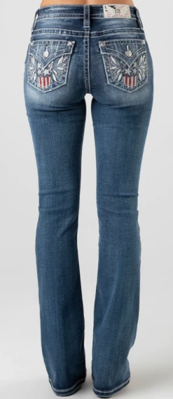 Women's Miss Me Winged Independence Bootcut Jean #M3849B
