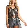 Women's Rock & Roll Cowgirl Crochet Vest #RRWT38R18J